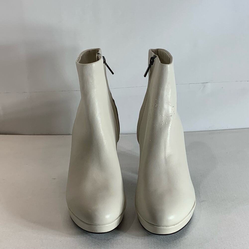 CALVIN KLEIN Women's Ivory Leather Uda Platform Block-Heel Dress Booties SZ 7 - Picture 3 of 13